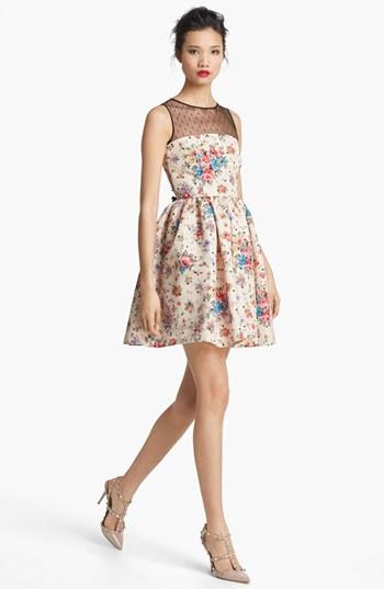 Red Valentino Flower & Polka Dot Print