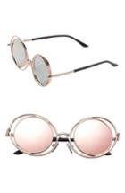 Women's Sunnyside La 55mm Round Sunglasses - Pink/ Gold