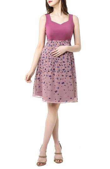 Women's Kimi And Kai Libby Print Skirt Maternity Dress - Pink