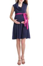 Women's Kimi And Kai Megan Cowl Neck Maternity/nursing Dress - Blue
