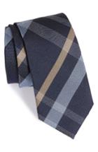 Men's Calibrate Veil Plaid Silk Tie, Size - Beige