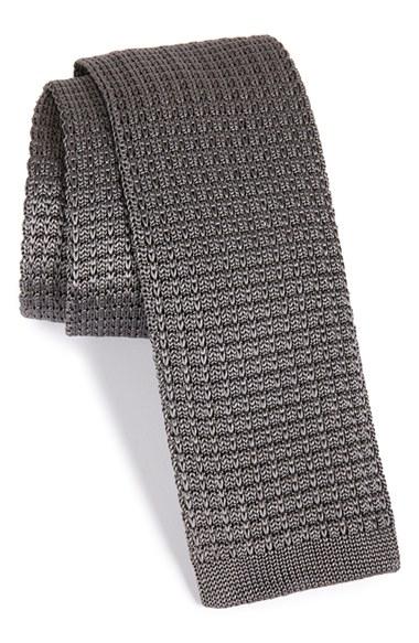 Men's The Tie Bar Knit Silk Tie, Size - Grey