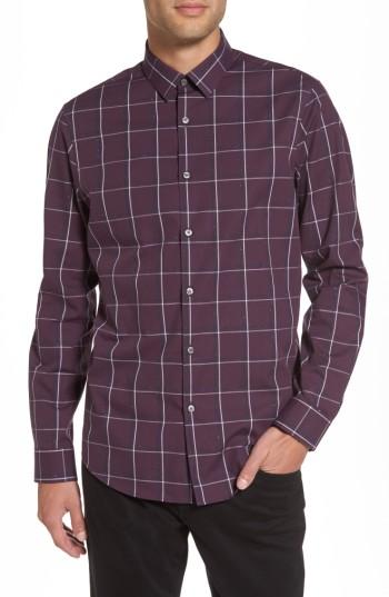 Men's Calibrate Check Sport Shirt - Purple