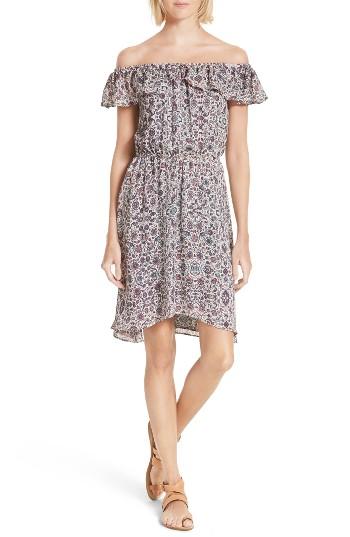 Women's L'agence Leonie Print Off The Shoulder Dress - Ivory