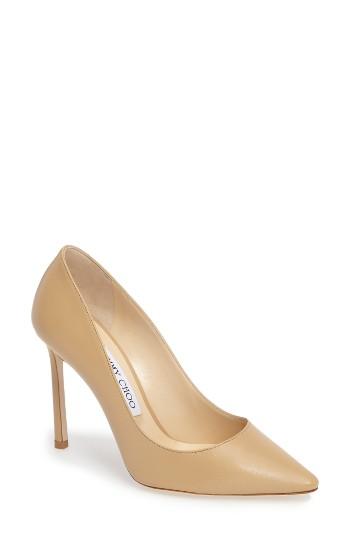 Women's Jimmy Choo 'romy' Pointy Toe Pump Us / 34eu - Beige