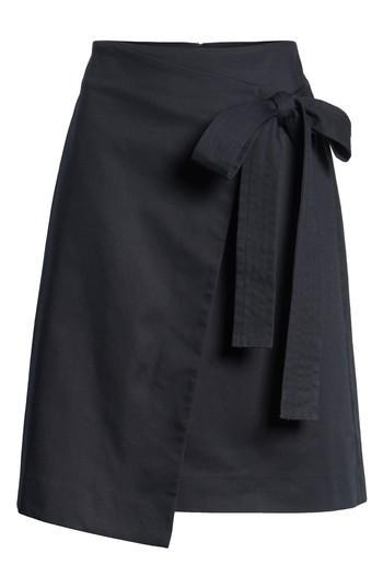 Petite Women's Halogen Tie Front Skirt P - Black