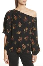 Women's A.l.c. Marissa One-shoulder Silk Top - Black