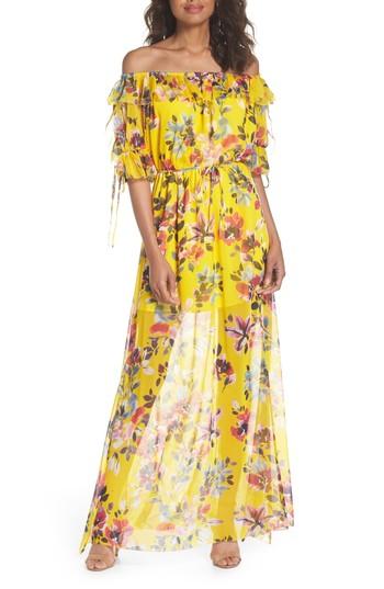 Women's French Connection Linosa Crinkle Maxi Dress - Yellow