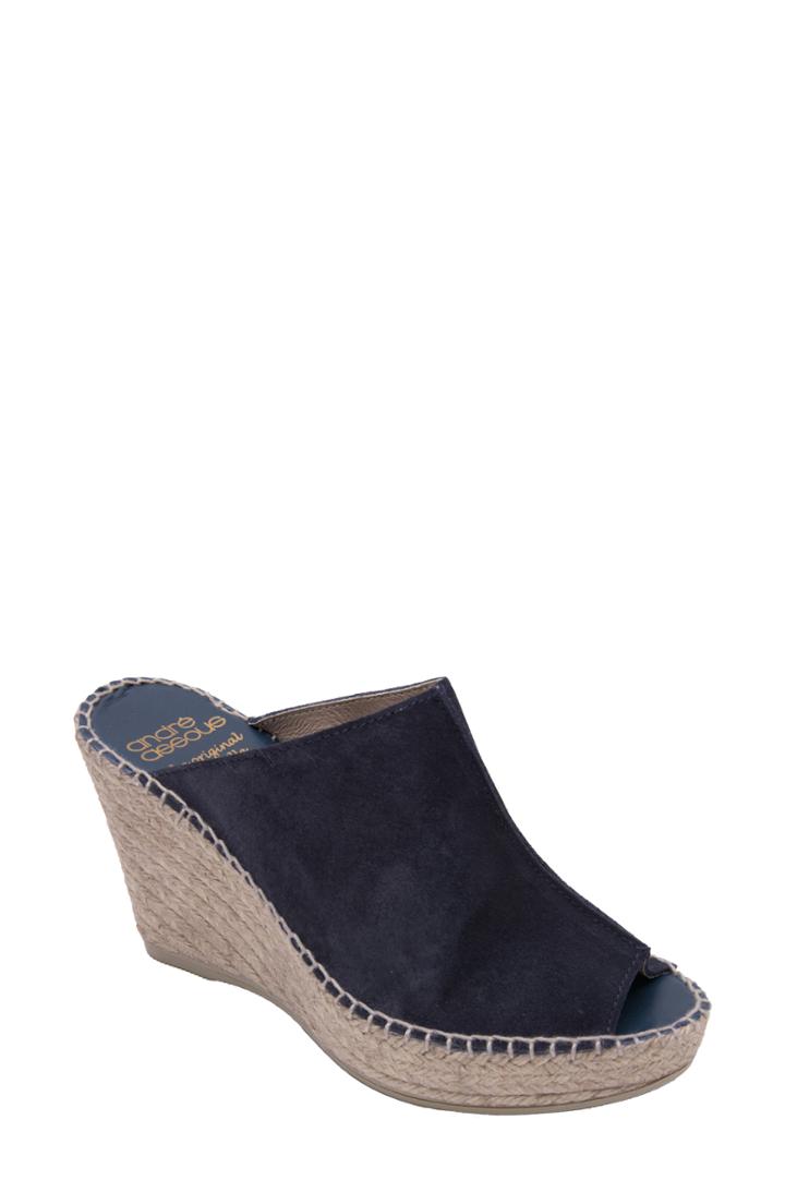 Women's Andre Assous Cici Espadrille Wedge M - Blue