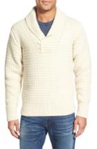 Men's Schott Nyc Shawl Collar Knit Pullover, Size - White