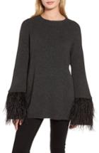 Women's Chelsea28 Feather Trim Sweater - Grey