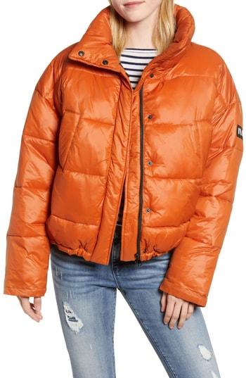 Women's Nvlt Funnel Neck Puffer Jacket - Metallic