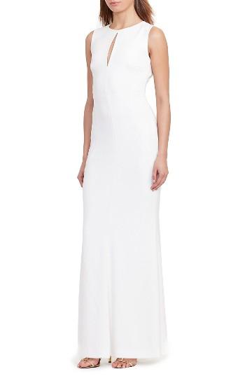 Women's Lauren Ralph Lauren Stretch Crepe Gown - Ivory
