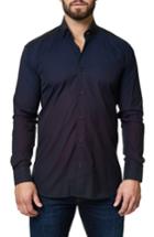 Men's Maceoo Print Trim Fit Sport Shirt (s) - Black