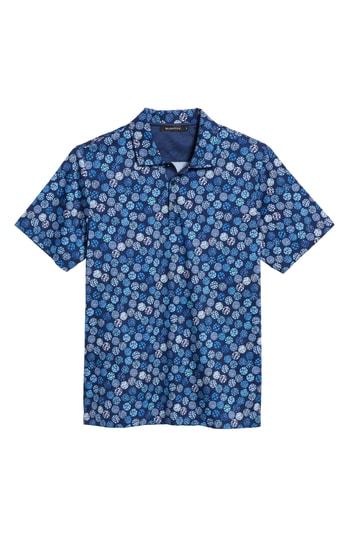 Men's Bugatchi Digital Dot Print Polo - Blue