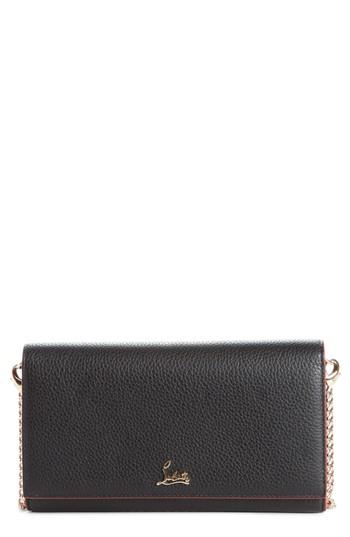 Women's Christian Louboutin Boudoir Calfskin Leather Wallet - Black