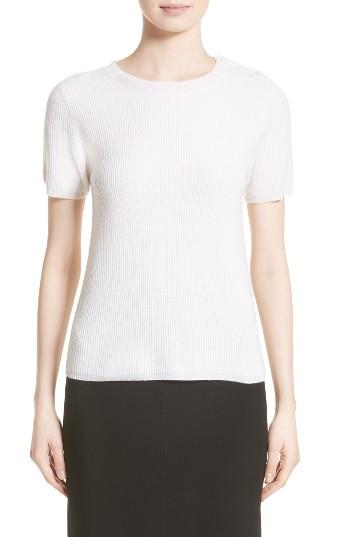 Women's Max Mara Samba Cashmere Rib Knit Sweater - White