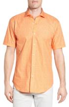 Men's Bugatchi Freehand Shaped Fit Sport Shirt, Size - Orange