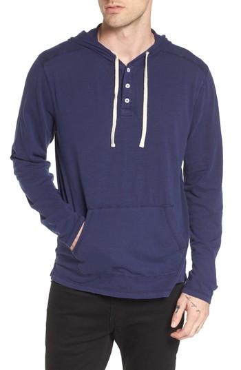Men's The Rail Henley Hoodie, Size - Blue