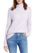 Women's Halogen Fuzzy Mock Neck Sweater, Size - Ivory