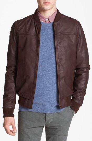 Topman Leather Bomber Jacket