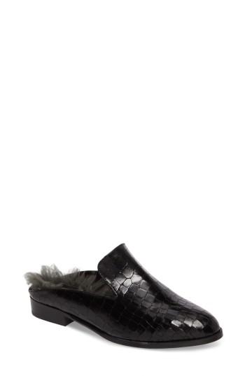 Women's Robert Clergerie Alice Genuine Shearling Lined Mule .5us / 38eu - Black