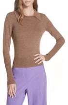 Women's Dvf Merino Wool Blend Polo Sweater - Brown