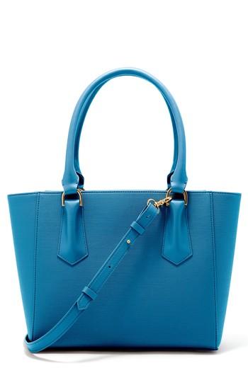 Dagne Dover Signature Midi Coated Canvas Tote - Blue
