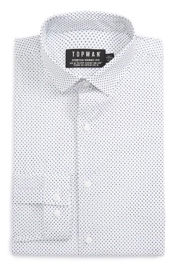 Men's Topman Dot Print Dress Shirt