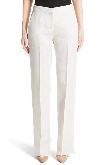Women's Max Mara Zampino Linen Wide Leg Pants - Brown