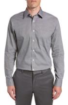 Men's Nordstrom Men's Shop Trim Fit Non-iron Solid Dress Shirt - 32/33 - Red