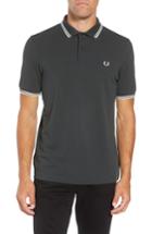 Men's Fred Perry Extra Trim Fit Twin Tipped Pique Polo, Size - Black