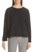 Women's Eileen Fisher Boxy Organic Cotton Blend Top, Size - Black