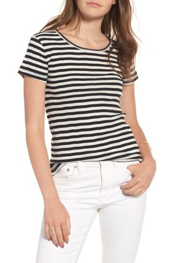 Women's Madewell Piper Linguini Stripe Tee - Black