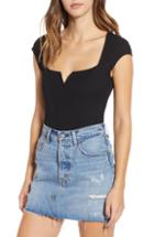 Women's Leith Cap Sleeve Bodysuit, Size - Black