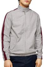 Men's Topman Check Harrington Jacket - Grey