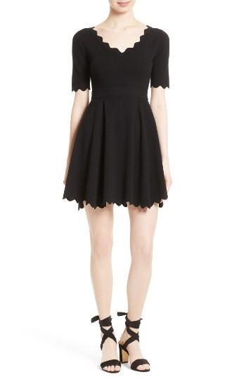 Women's Milly Fit & Flare Knit Dress, Size - Black