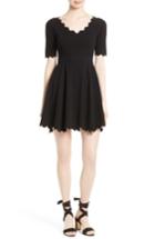 Women's Milly Fit & Flare Knit Dress, Size - Black