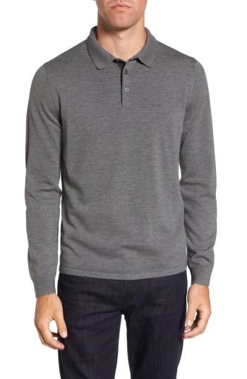 Men's Nordstrom Men's Shop Merino Wool Polo Sweater - Grey