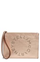 Stella Mccartney Metallic Faux Nappa Leather Wristlet Clutch - Metallic