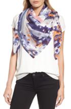 Women's Nordstrom Print Silk Square Scarf, Size - Blue