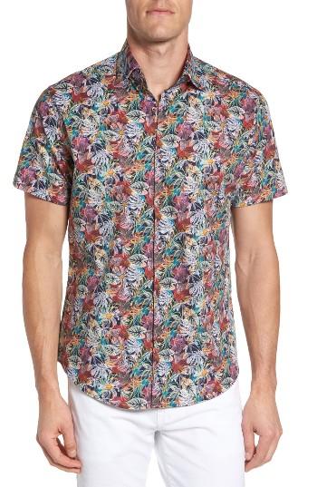 Men's Stone Rose Floral Print Sport Shirt