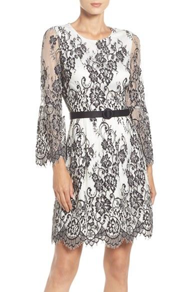 Women's Eliza J Lace Fit & Flare Dress - Ivory