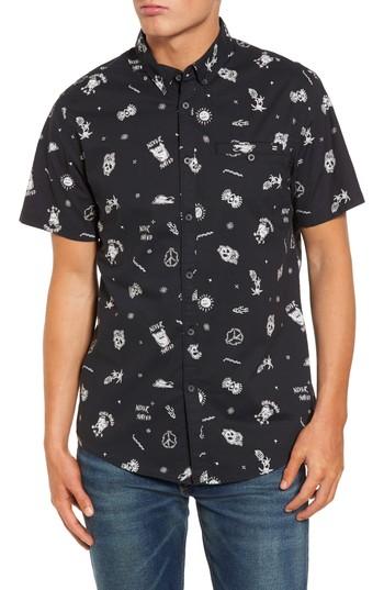 Men's Billabong Sunday Woven Shirt, Size - Black