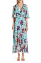 Women's Fuzzi Floral Tulle Ruffle Maxi Dress, Size - Blue