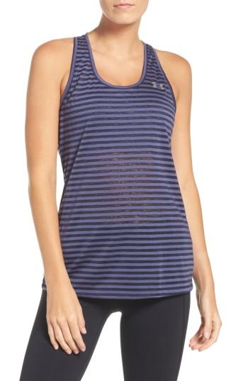 Women's Under Armour Threadborne Stripe Tank - Blue