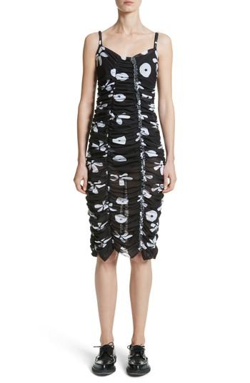 Women's Molly Goddard Scarlett Floral Print Mesh Dress Us / 6 Uk - Black