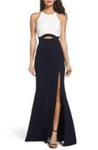 Women's Blondie Nites Colorblock Lace Gown