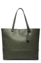 Sole Society Oversize Faux Leather Tote - Green