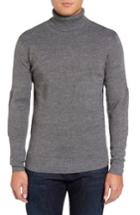 Men's Slate & Stone Merino Wool Blend Turtleneck Sweater - Grey